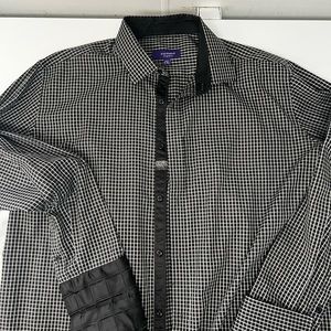 Statement Confidence Long Sleeve Button Down Gold and White striped Shirt